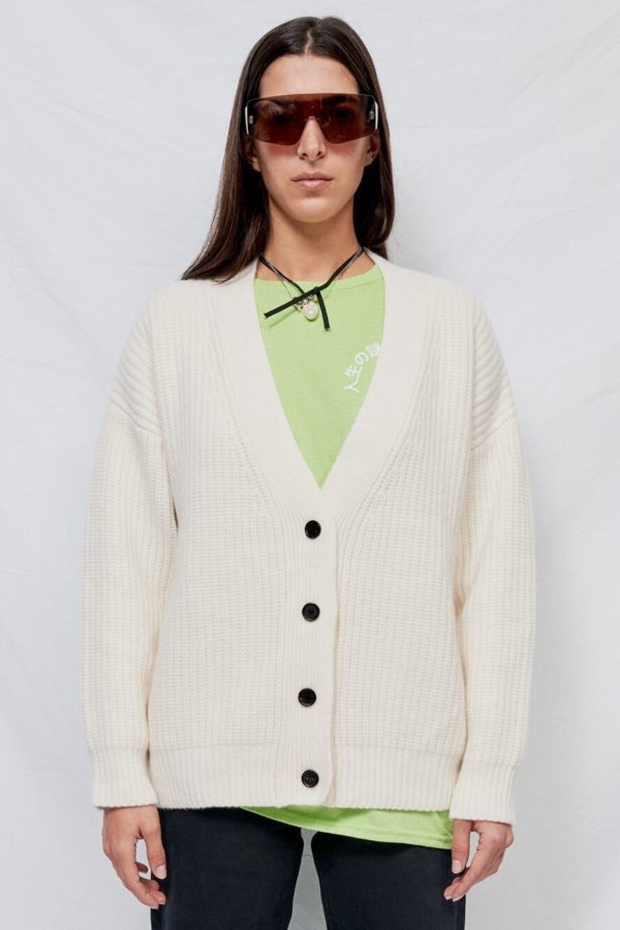 DEMYLEE S wool regan cardigan in off white